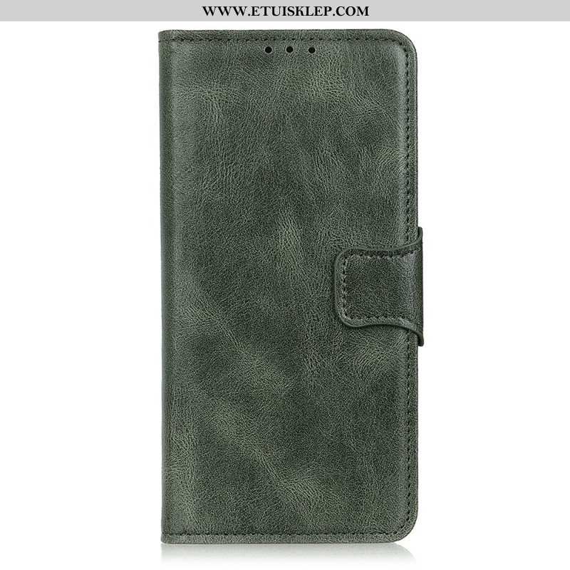 Etui Folio do Samsung Galaxy S22 5G Dwustronne Zapięcie Z Efektem Skóry